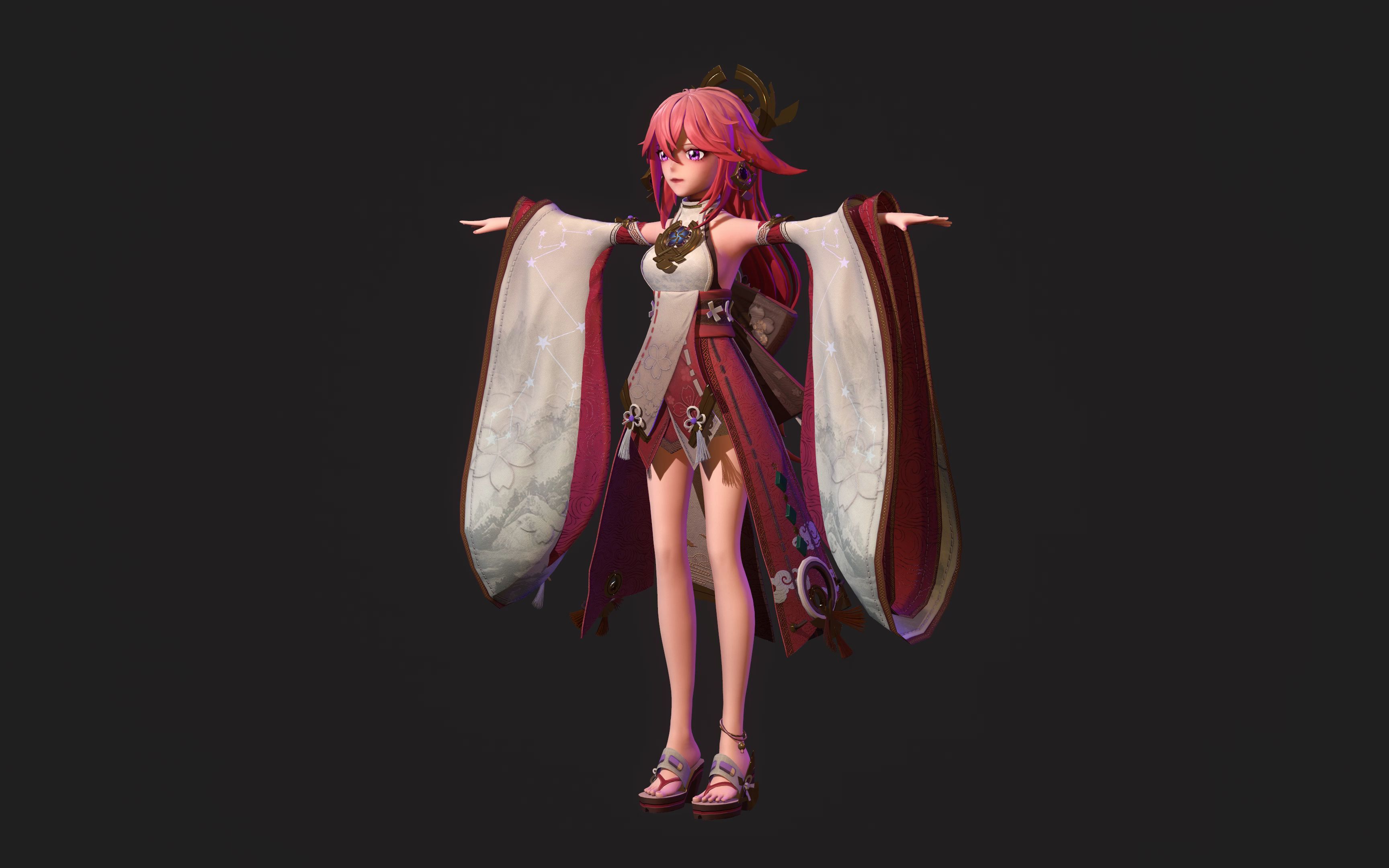 原神:八重神子人物建模