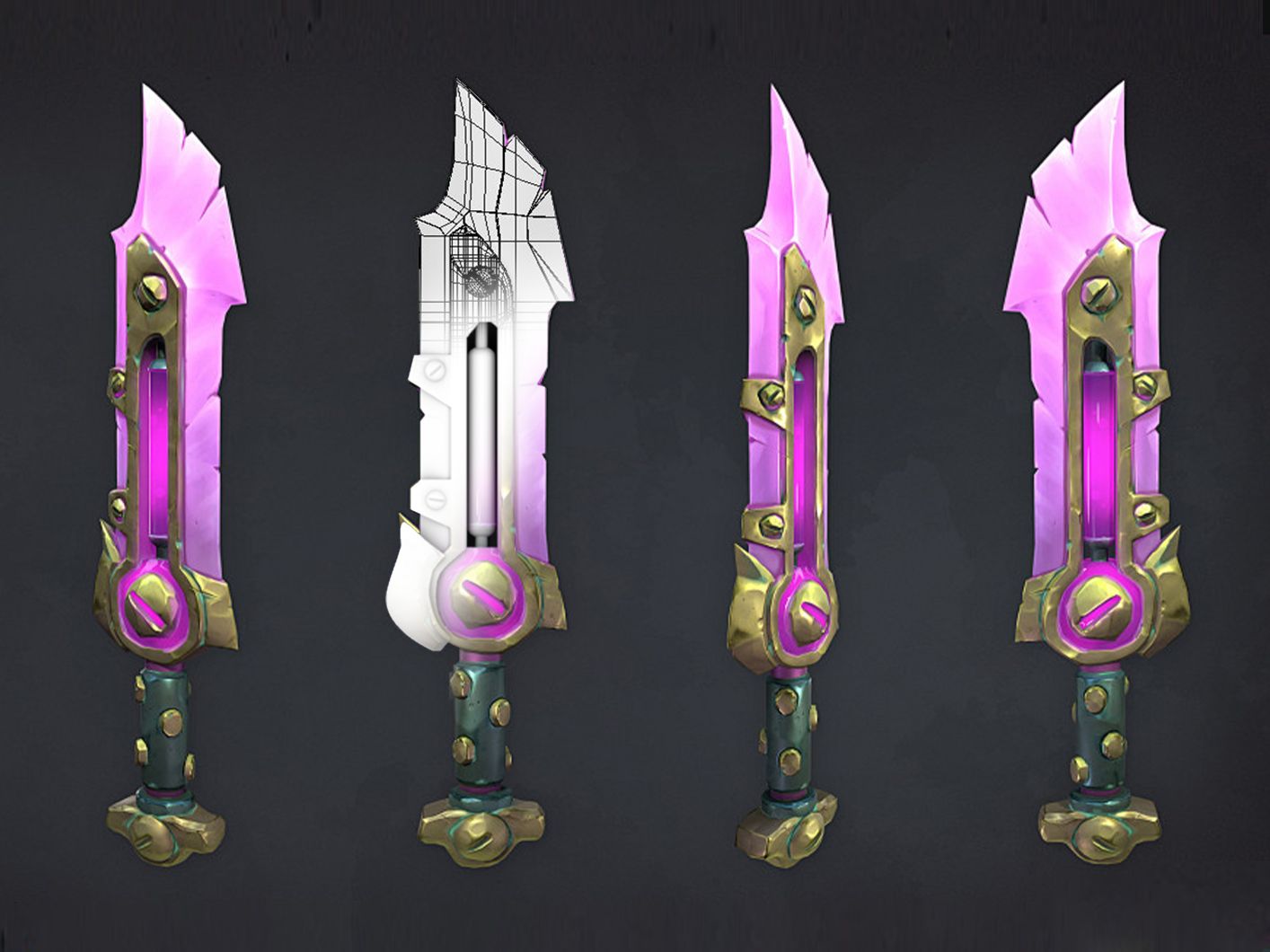 【maya武器建模】次世代炫酷刀写实制作,3d武器建模全流程教学,maya零