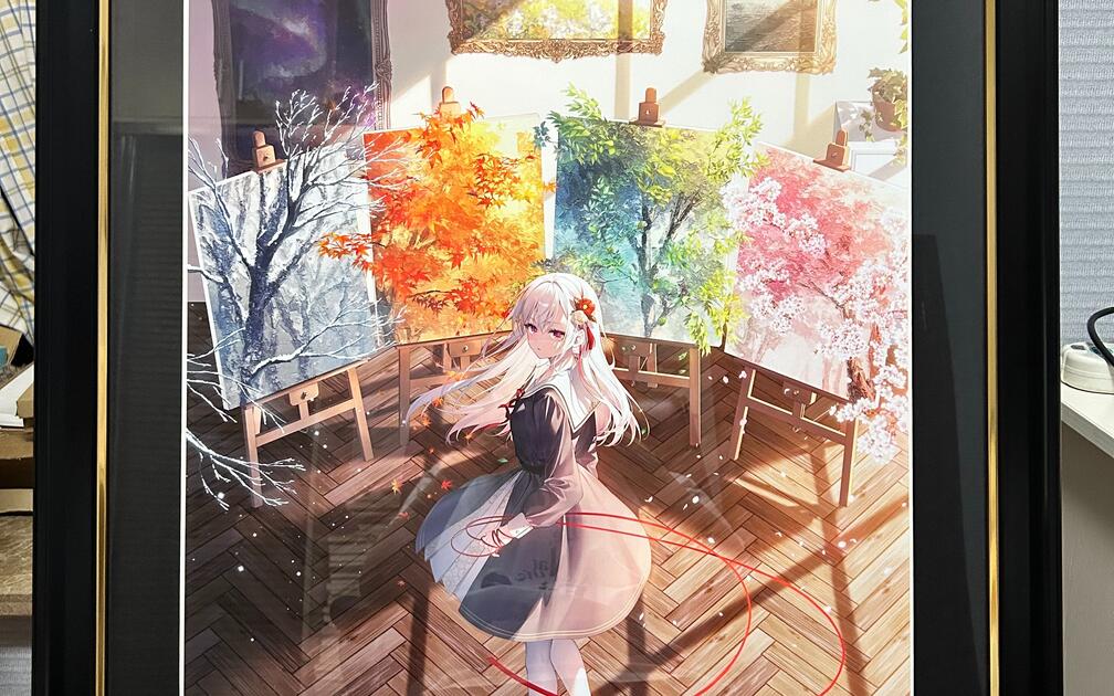 绘师百人展]遠坂あさぎ复制原画《四季廻り》开箱视频_哔哩哔哩_bilibili