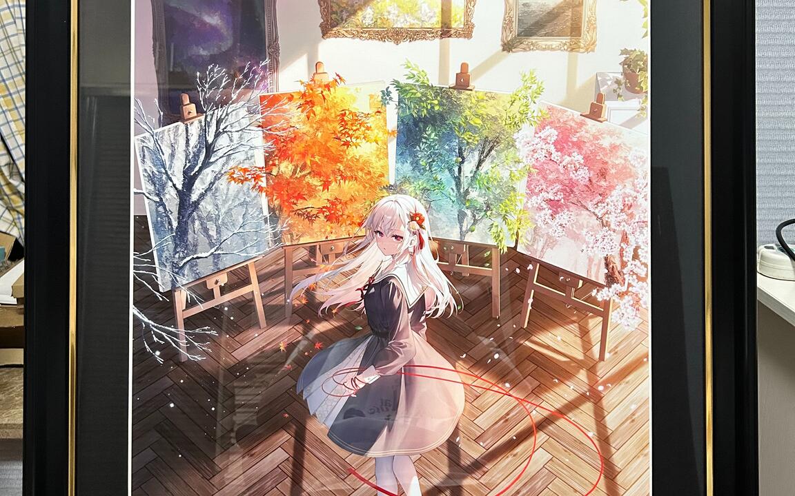 绘师百人展]遠坂あさぎ复制原画《四季廻り》开箱视频_哔哩哔哩_bilibili