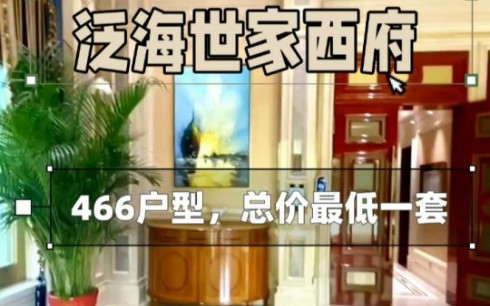 泛海世家西府,466平五居室,总价最低一套哔哩哔哩bilibili