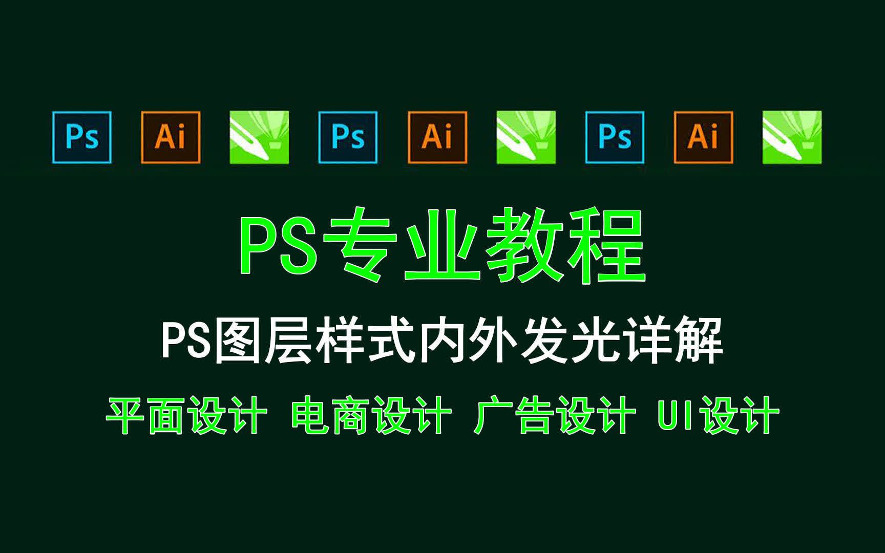 【PS专业教程】PS图层样式内外发光详解 ps新建图层几个方法哔哩哔哩bilibili