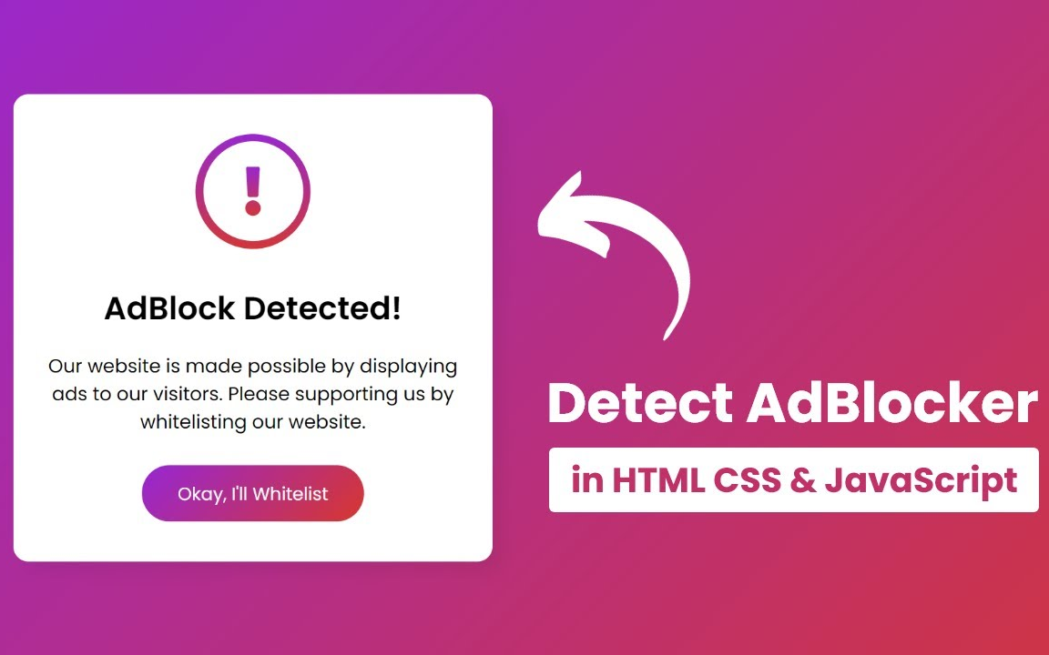 使用HTML CSS和JavaScript检测AdBlock哔哩哔哩bilibili