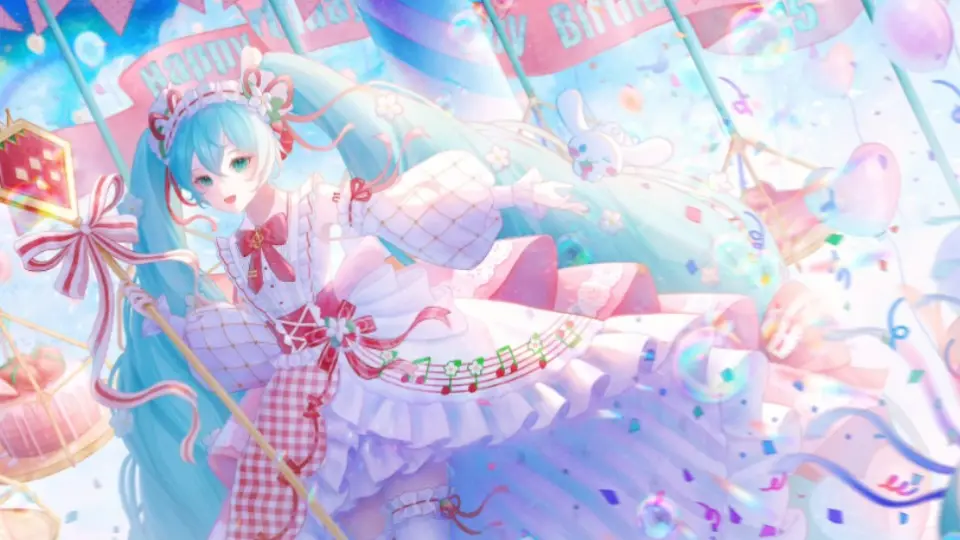 【初音未来15周年草莓miku生日贺图】_哔哩哔哩_bilibili