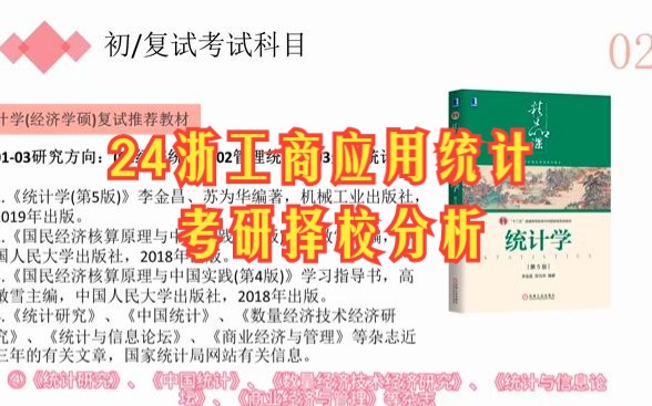 24浙江工商大学浙工商应用统计考研择校分析432统计学考研资料真题视频课程/复试分数线/录取人数/招生人数/报录比/就业前景/考研难度分析哔哩哔哩bilibili