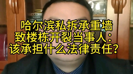 哈尔滨私拆承重墙当事人:应承担什么法律责任?哔哩哔哩bilibili