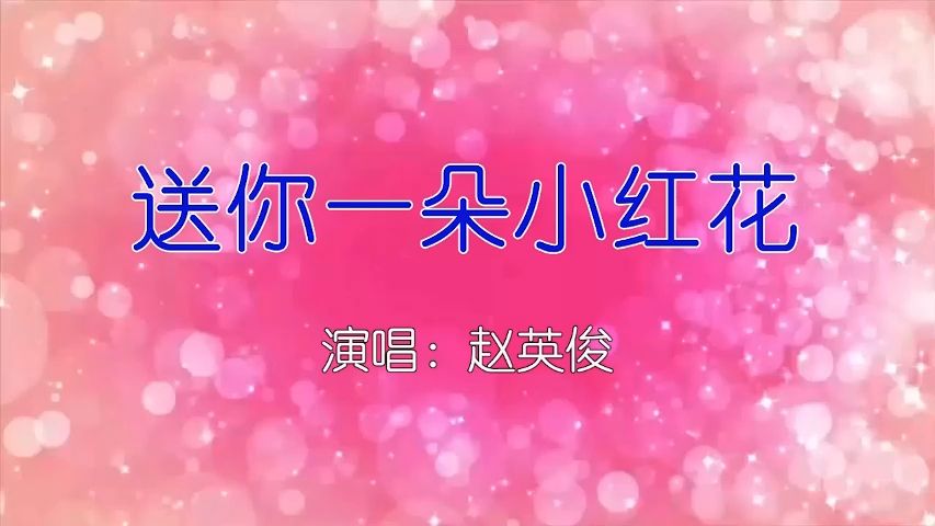 赵英俊 - 送你一朵小红花-如需伴奏主页搜索或私信- ktv卡拉ok歌曲