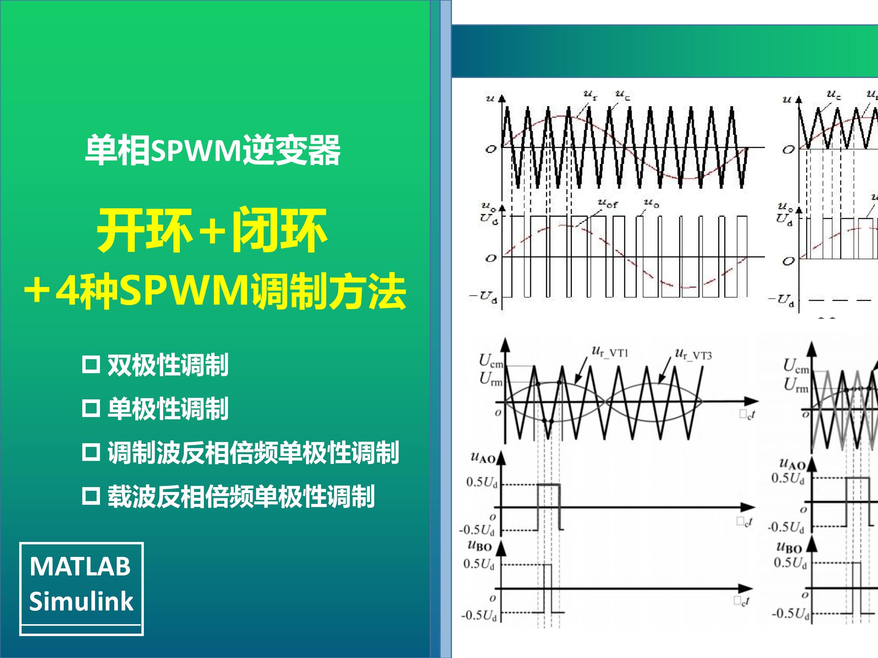 单相逆变器(八)4种SPWM调制方法单极性调制双极性调制倍频单极性调制开环闭环MATLAB/Simulink仿真哔哩哔哩bilibili