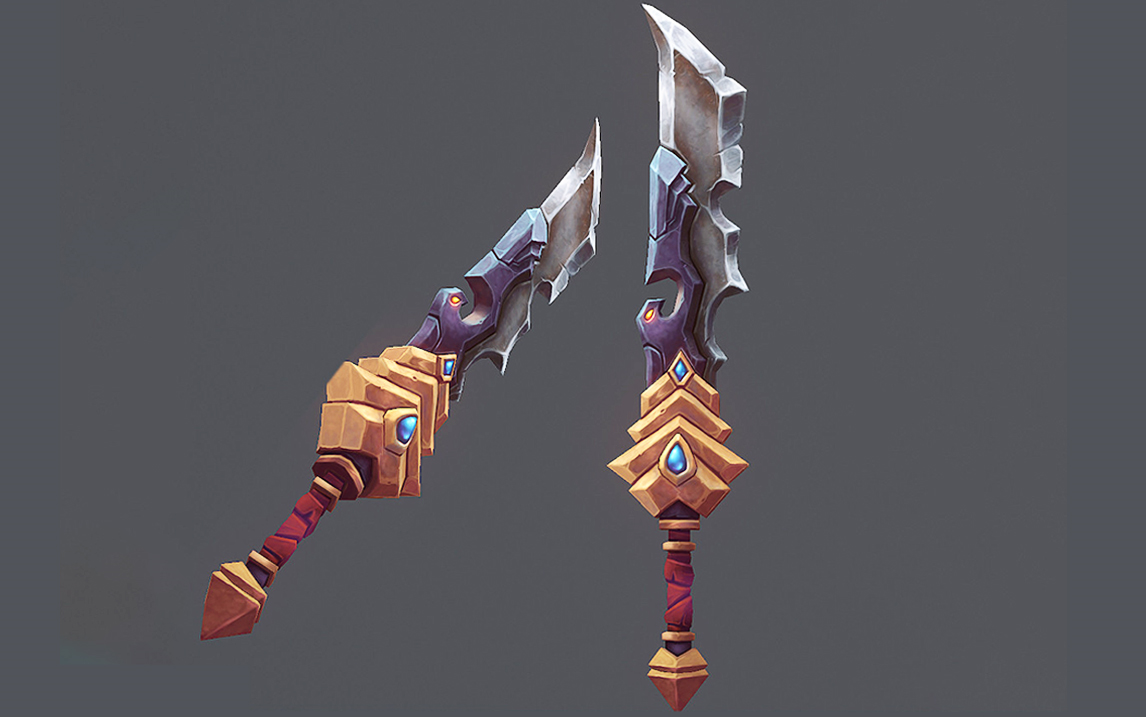 【3dmax建模】简单易学的传统手绘武器模型制作(布线 uv 贴图技巧演示