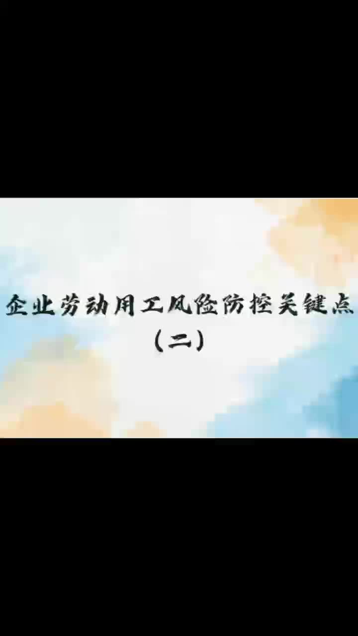 企业劳动用工风险防控关键点(二)哔哩哔哩bilibili