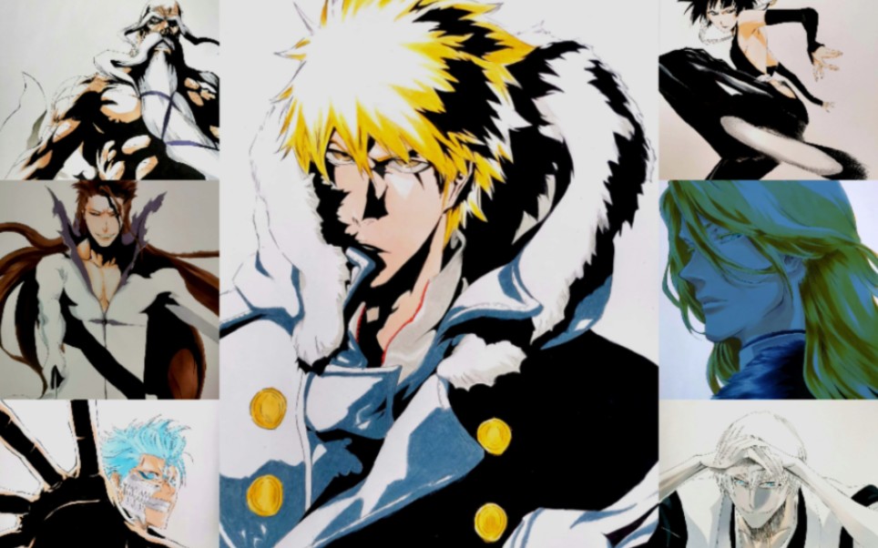 千年血战篇马上要来了,尝试把死神单行本封面画完.