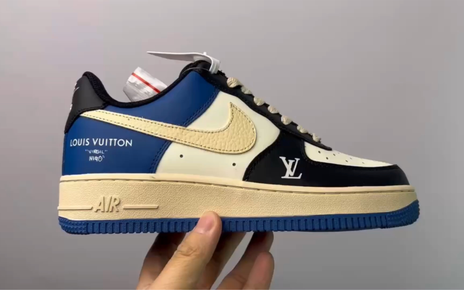 【独家实拍】Nike Air Force 1 Low 定制LV联名克莱因蓝哔哩哔哩bilibili