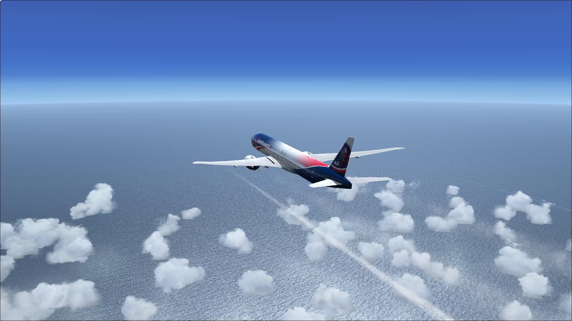 fsx 法航f-pabl飞跃日本海时,空中放油.