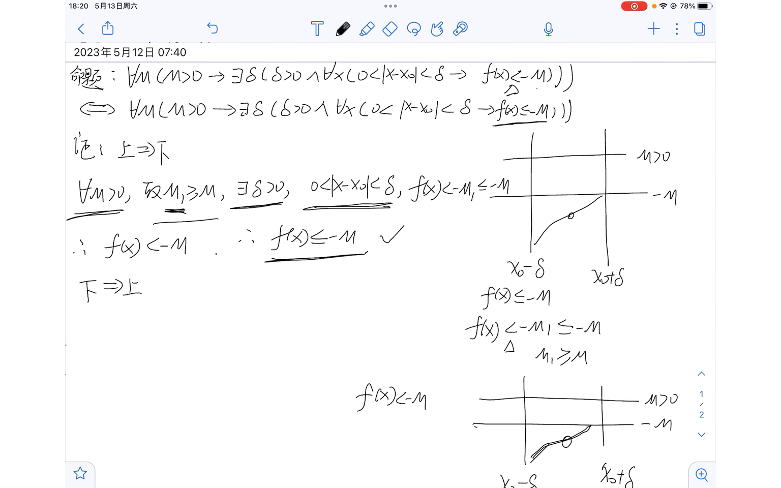 函数极限为负无穷时的等价定义(趋于有限点)哔哩哔哩bilibili