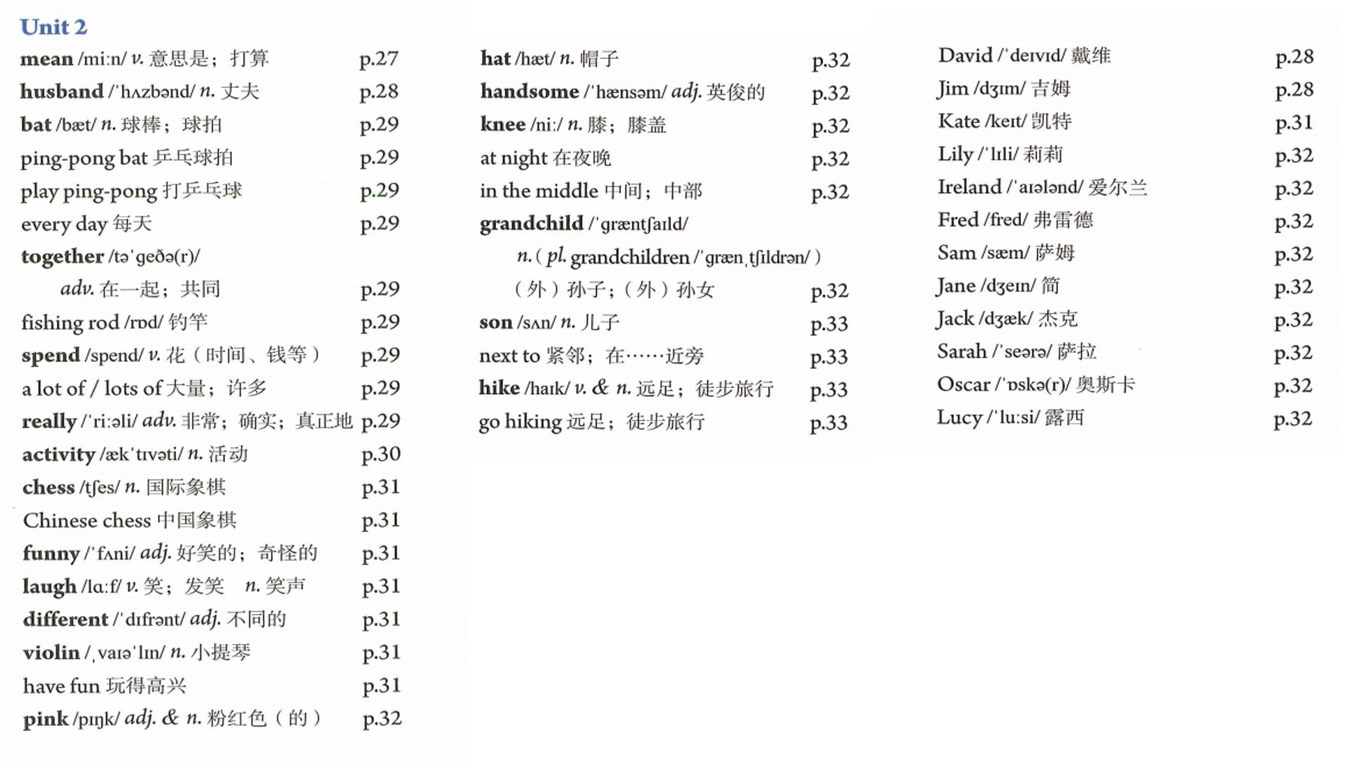 英语单词朗读 七年级上册 unit 2 (人教版新版)