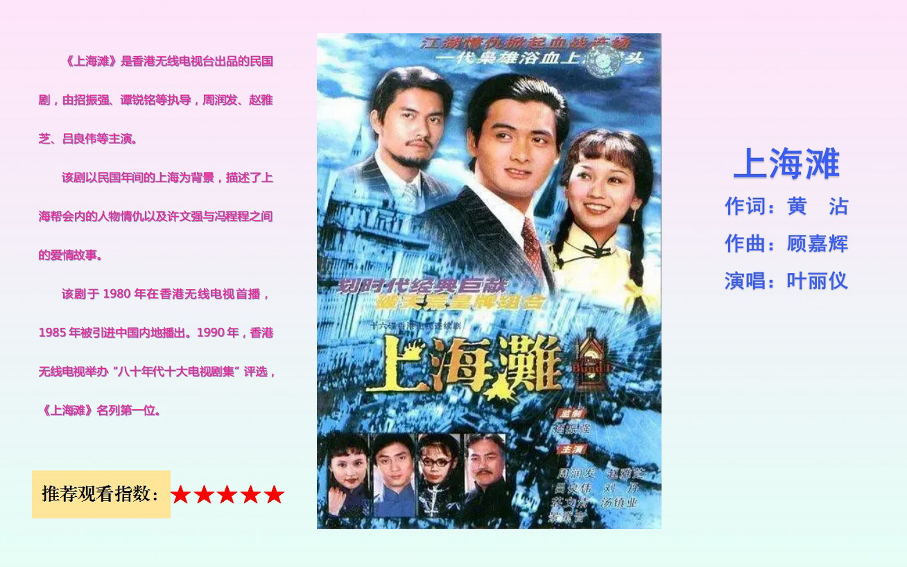 [图]那些年，我们曾经追过的剧...... 《上海滩》 - 1980