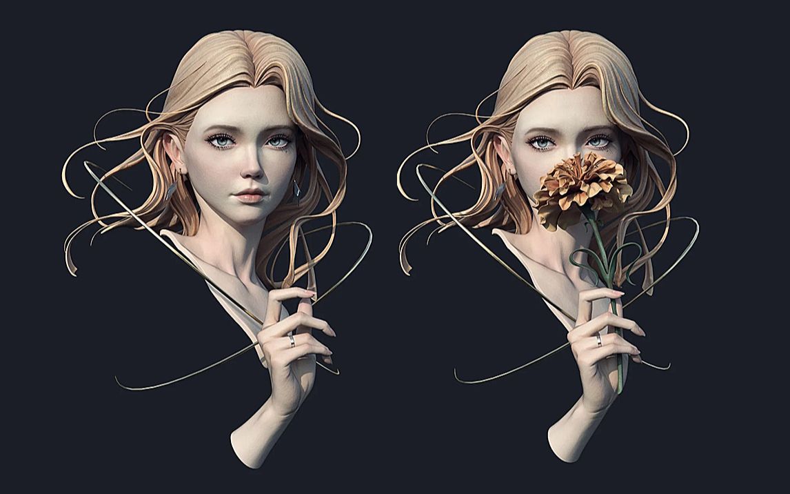 【zbrush教程】唯美女性人物高模雕刻教程,zbrush角色建模