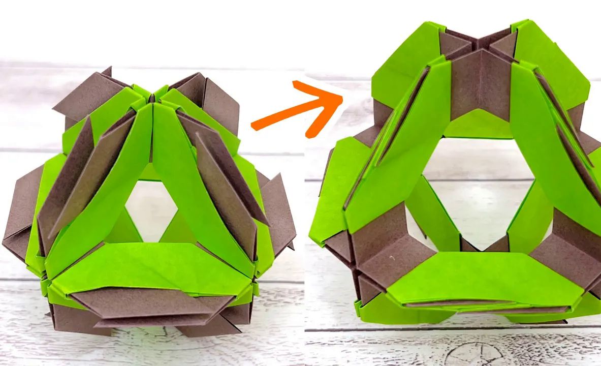 【kawaii pastime】可变形的折纸花球制作教程 折り紙 遊べる!