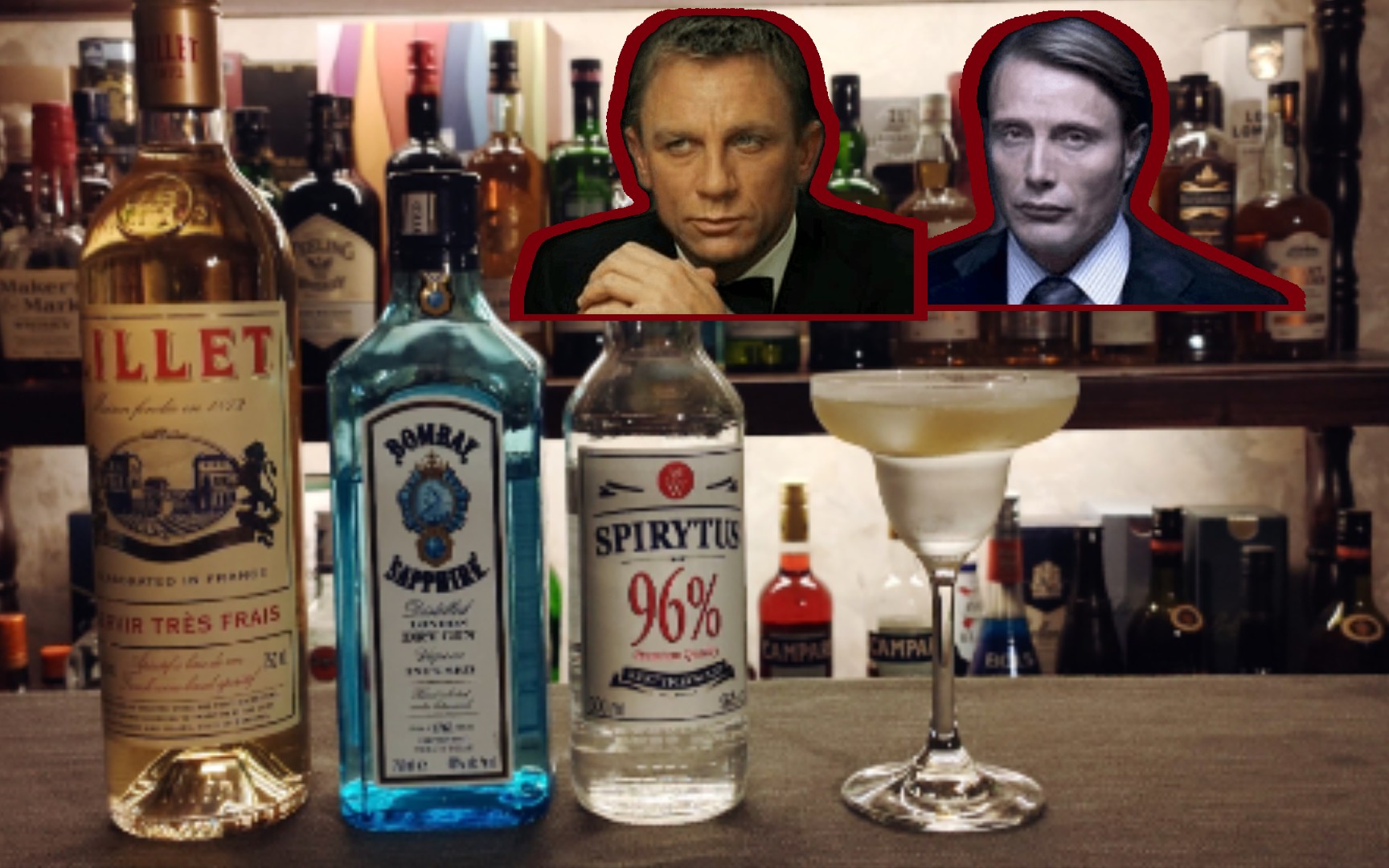 麦叔买通酒保用生命之水给邦德做了vesper