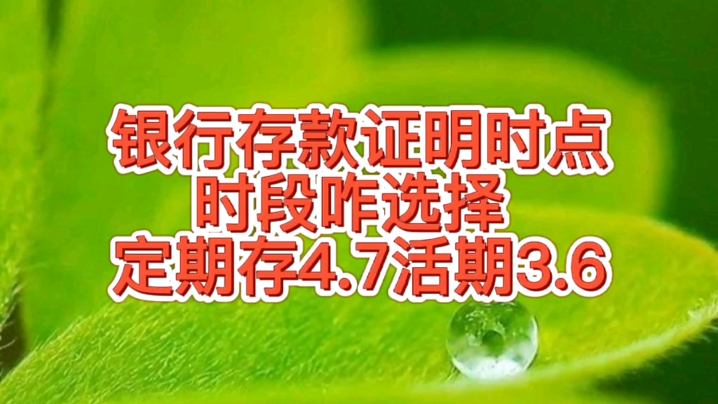 开银行存款证明时点和时段啥区别?定期存款利息4.7,活期利率3.6哔哩哔哩bilibili