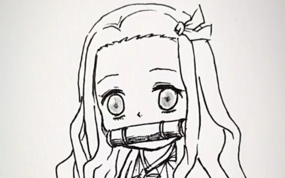 绘制不同水平鬼灭之刃中的灶门祢豆子