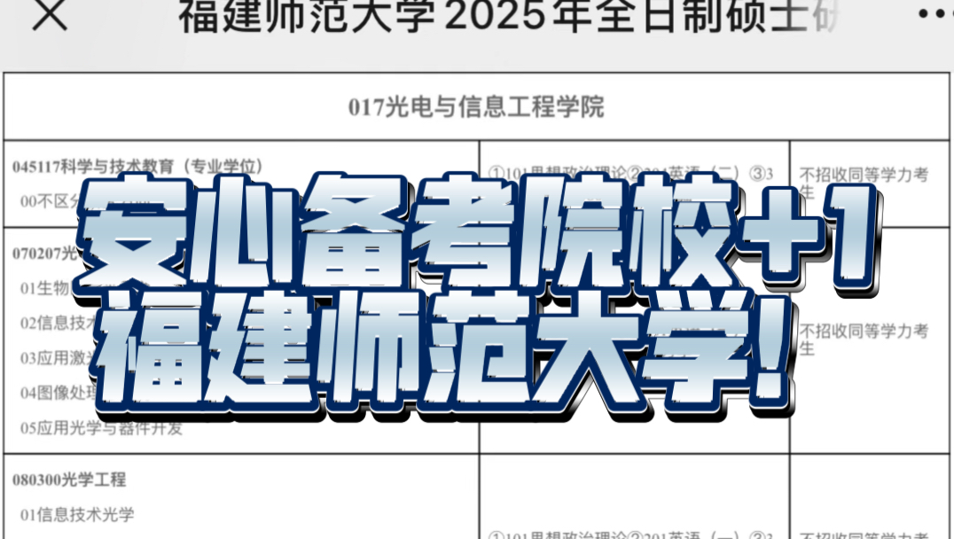 安心备考院校+1!福建师范大学招生目录已出!哔哩哔哩bilibili