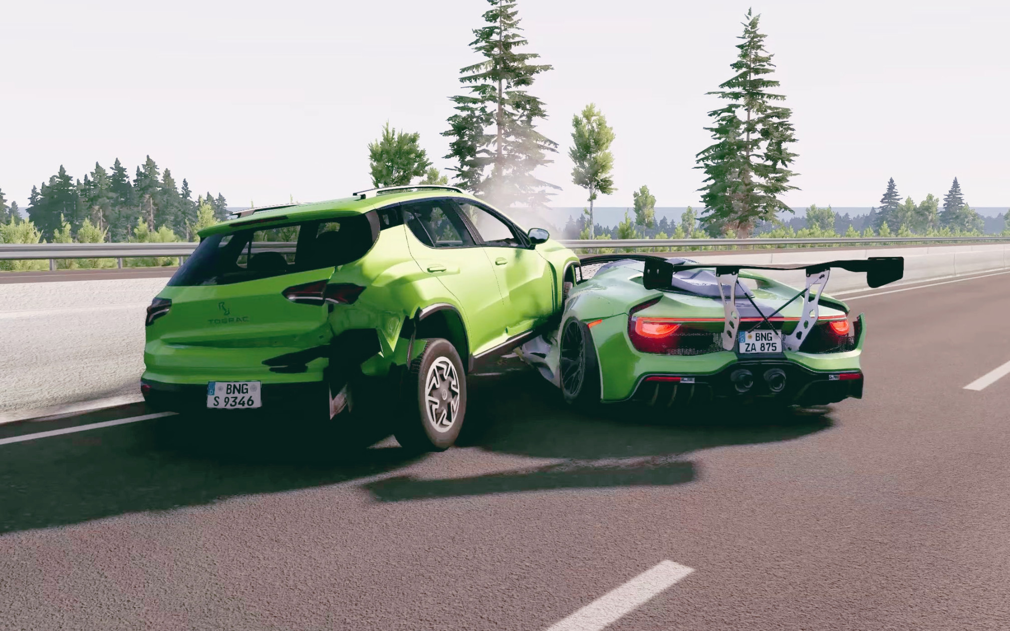 beamng模拟汽车高速飙车车祸碰撞