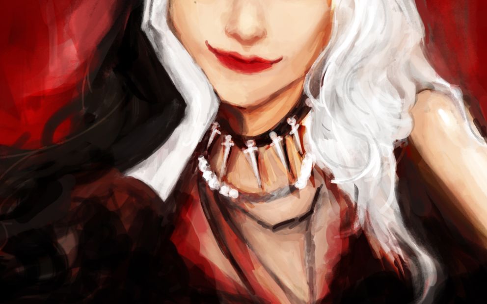 绘画过程疯批恶女黑白魔女库伊拉x娜诺