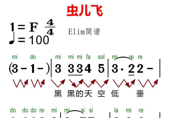 虫儿飞有声简谱来啦每天练习五遍帮你解决音准节奏问题快来合拍吧哔哩哔哩bilibili