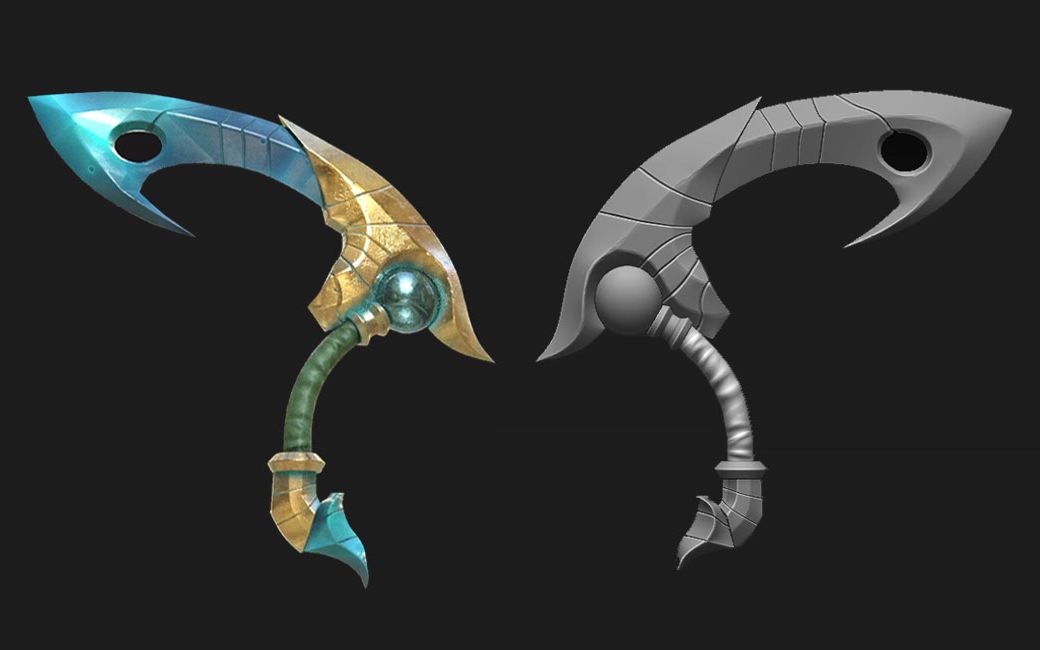 【3dmax教程】次世代武器建模"手镰"的全过程制作!