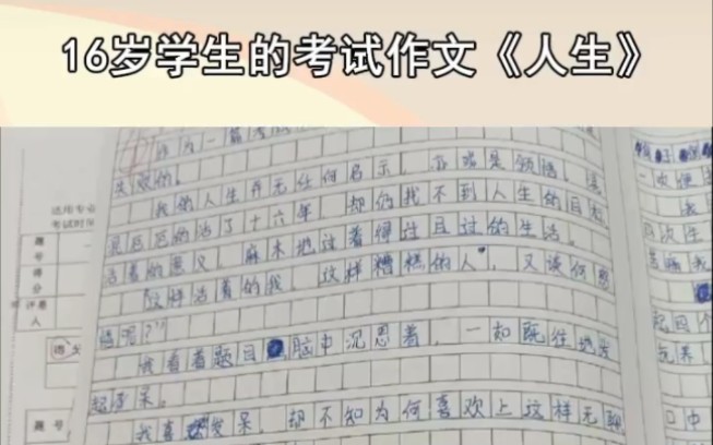 看完这篇作文感觉心脏被人锤了一拳,字字扎心.哔哩哔哩bilibili