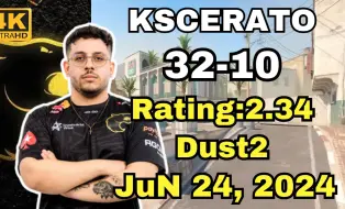 Descargar video: 卡神！KSCERATO(32-10) 南美FACEIT和朋友玩 (Dust2) | 2024.06.25 | CS2 POV/DEMO