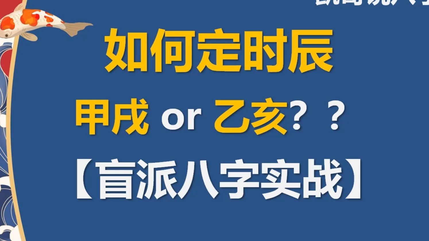 八字定时辰!甲戌时 or 乙亥时?【盲派实盘】哔哩哔哩bilibili