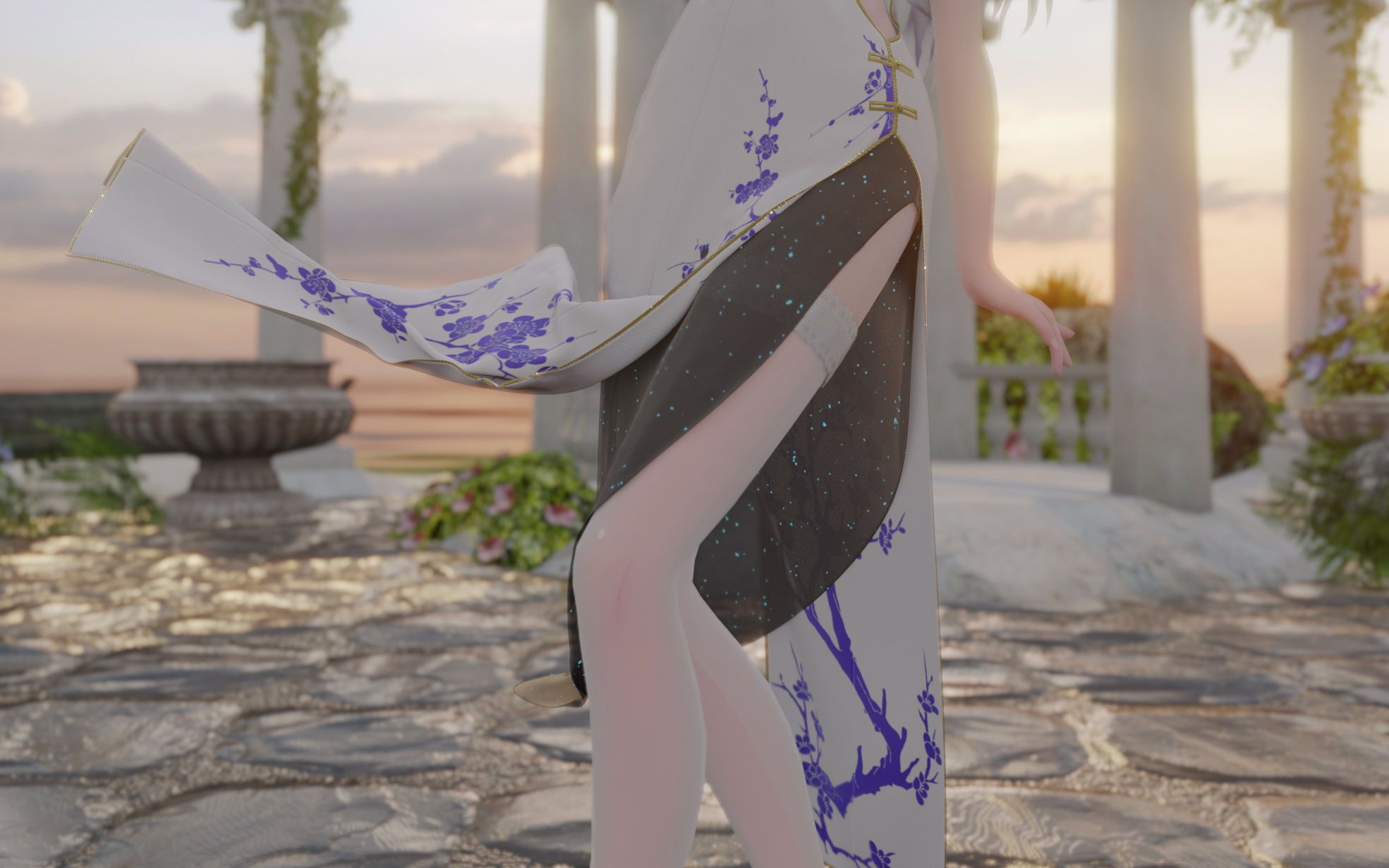 当弱音穿着白丝跳横竖撇点折【布料/弱音mmd】