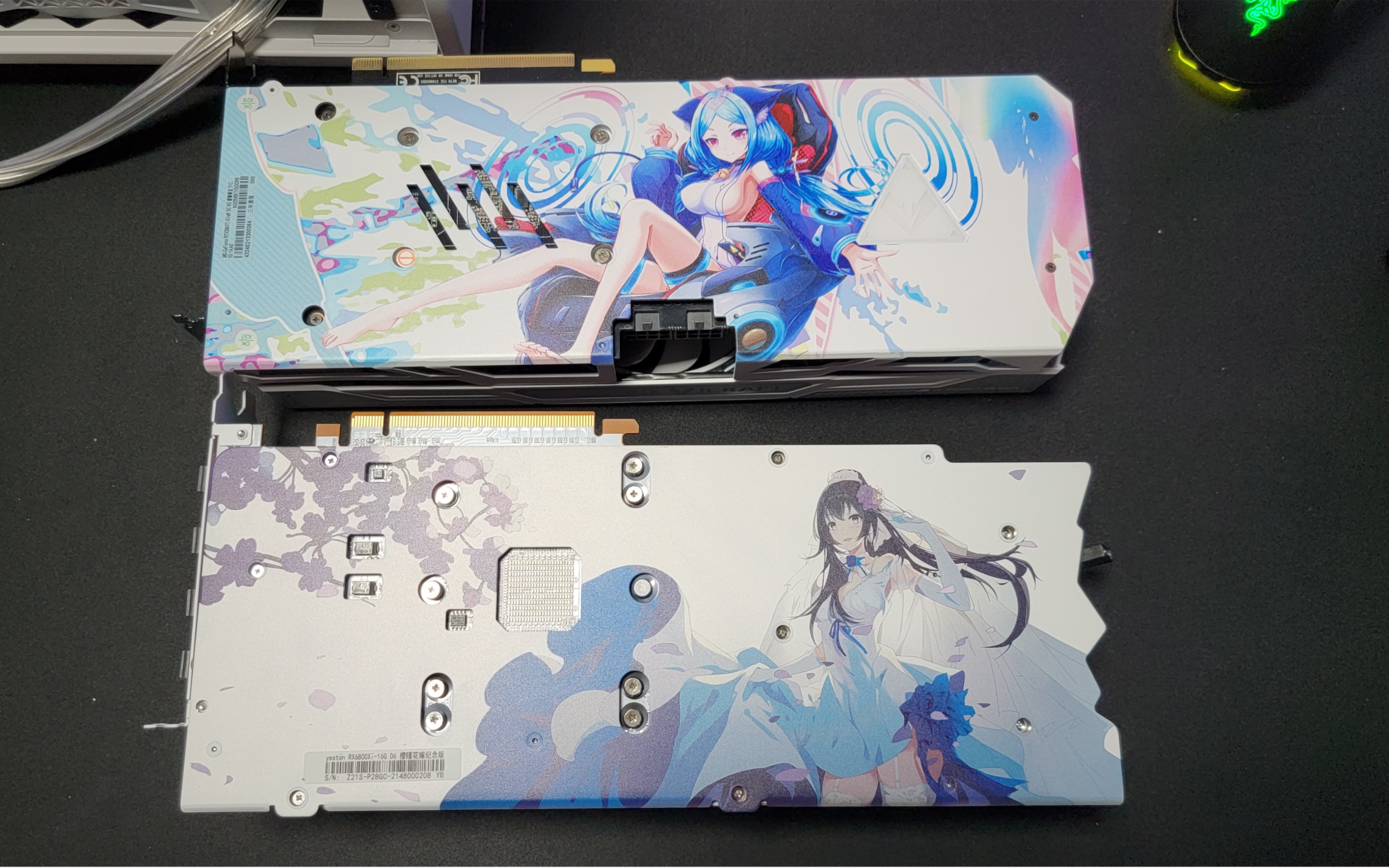 换老婆啦!盈通6800xt花嫁开箱,外观对比3060ti瑷珈及上机简单测试