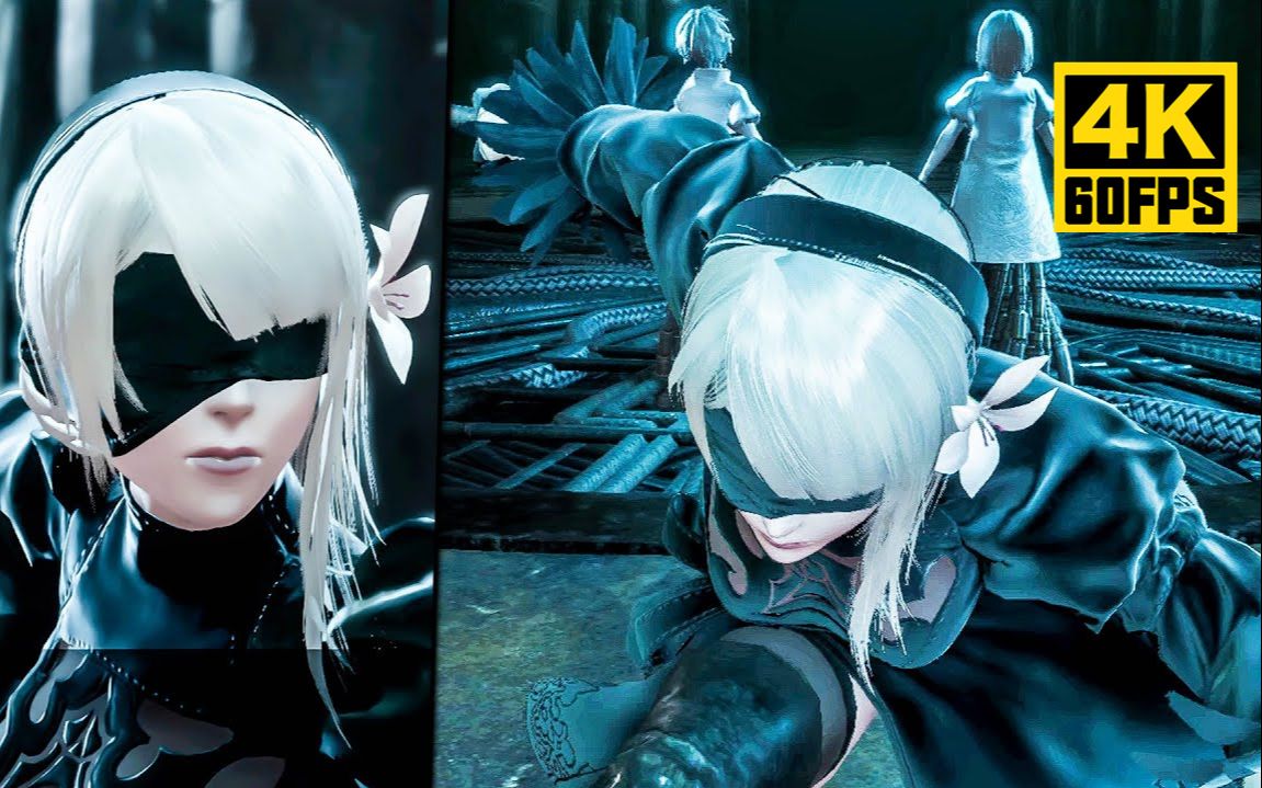 【4K60帧】《尼尔：伪装者重制版》2B[凯妮] vs 双胞胎玩具机器人 (困难难度 / 无伤)_哔哩哔哩_bilibili