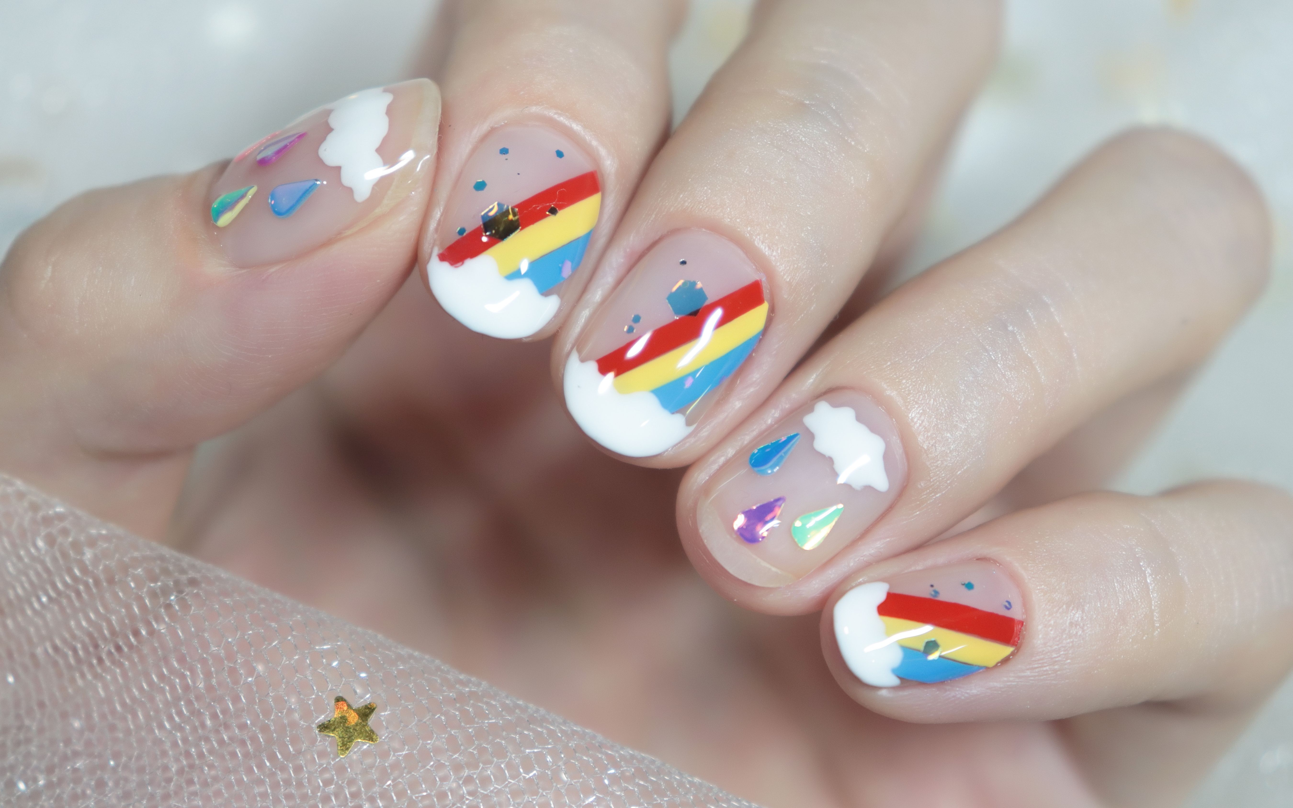 【xiao猫猫子】夏日可爱彩虹雨美甲