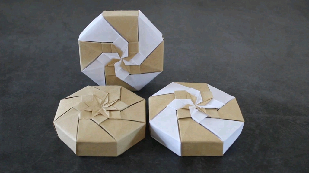 八边形盒子折纸 礼物盒折纸 组合盒子折纸_哔哩哔哩_bilibili