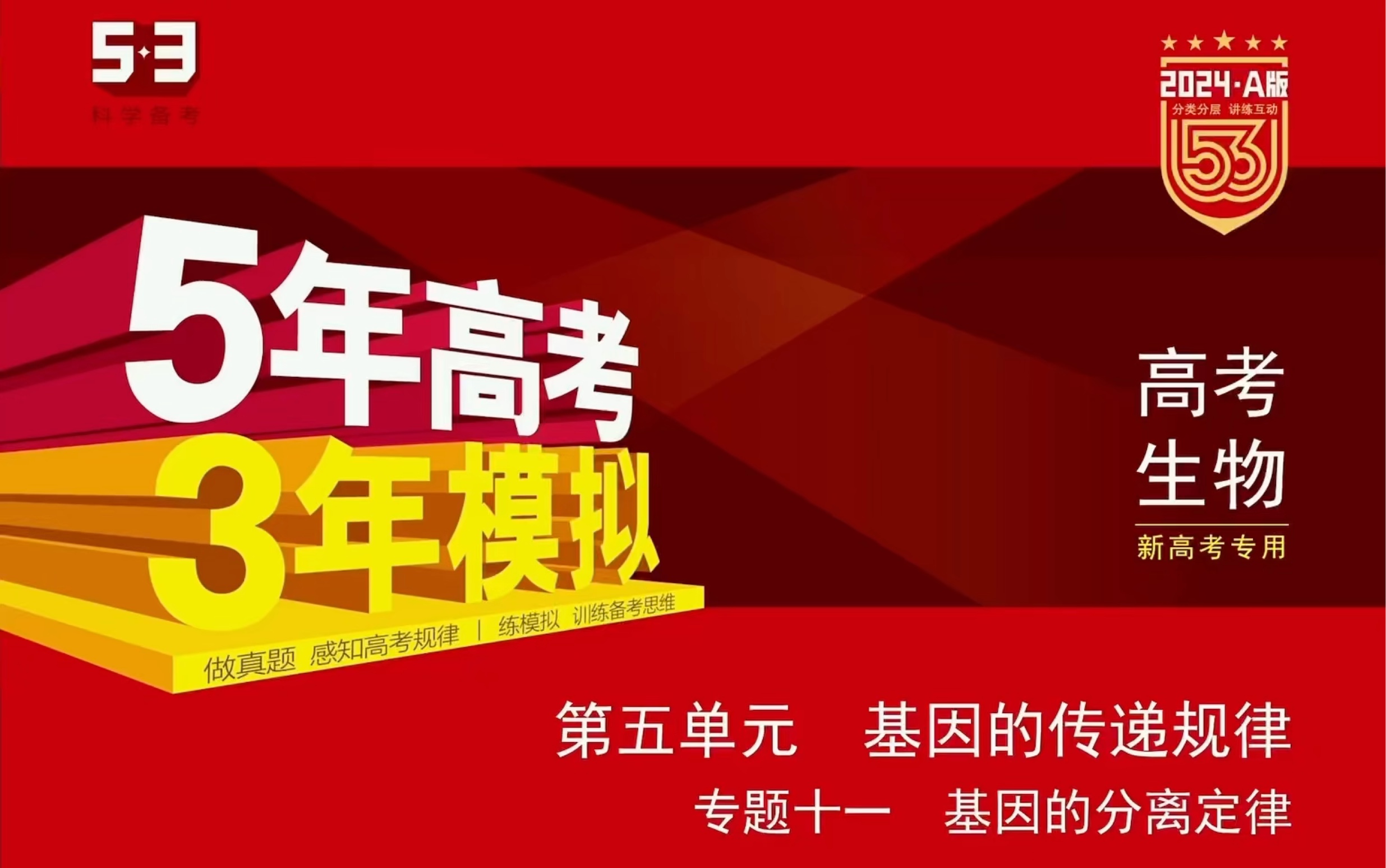 [图]《5年高考·3年模拟》2024高考生物视频讲解课 专题十一 基因的分离定律（3年模拟篇）