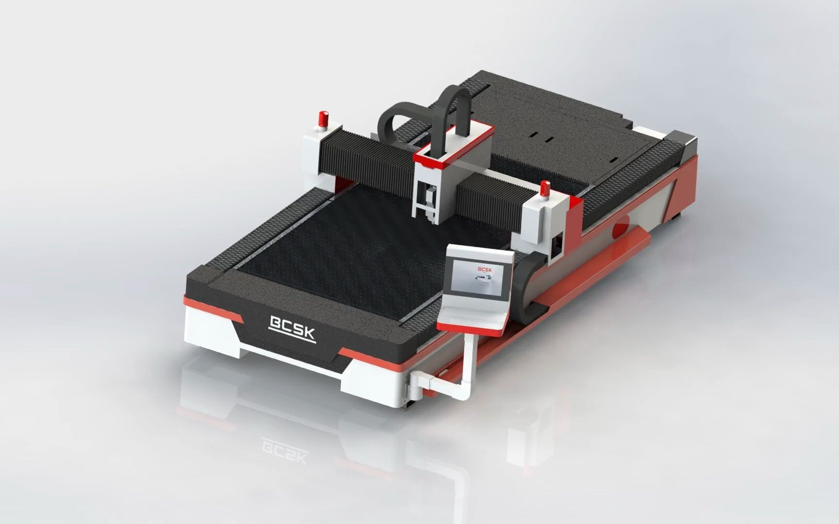 百超3015单平台光纤激光切割机solidworks渲染动画