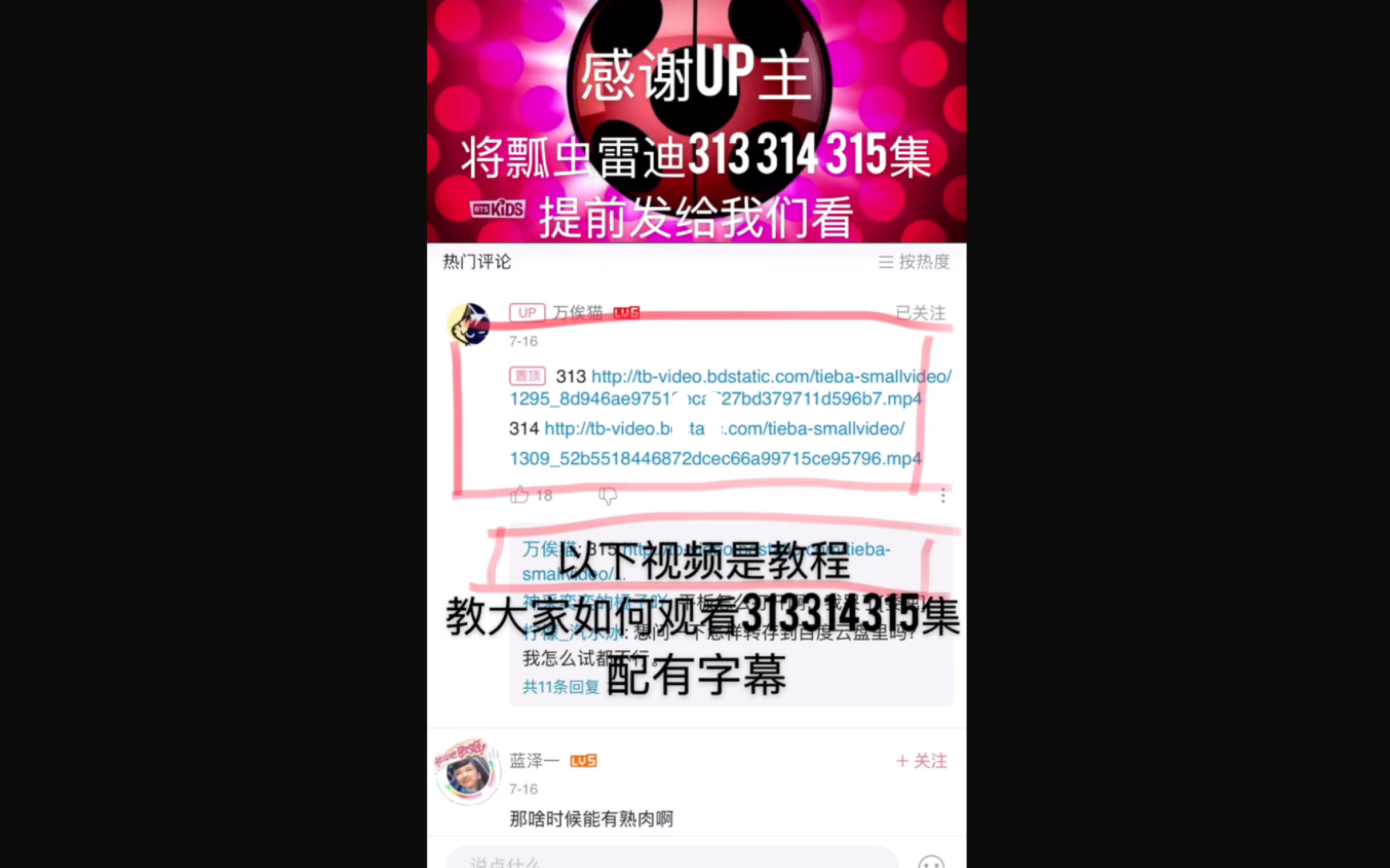 如何观看瓢虫雷迪313 314 315集 是全部哦 来自@万俟猫的网址哔哩哔哩bilibili