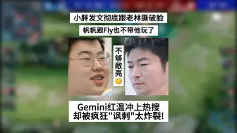 Download Video: 小胖发文彻底跟老林撕破脸，帆帆跟Fly也不带他玩，Gemini红温上热搜，却被人疯狂“讽刺”太炸裂！