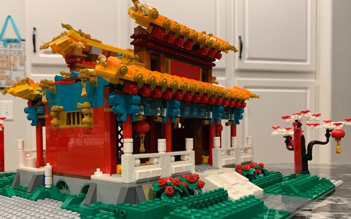 乐高moc作品 80105庙会套改 寺庙 作品欣赏