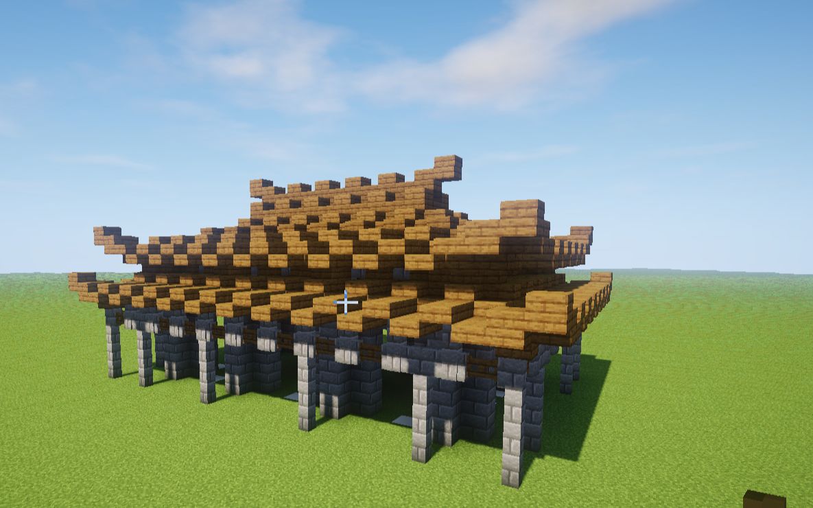 mc简易古建屋顶(5)——重檐庑殿顶_哔哩哔哩_bilibili