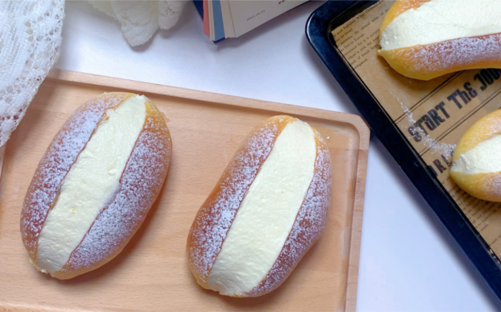 软fufu奶油夹心面包|梦回小时候|做法简单