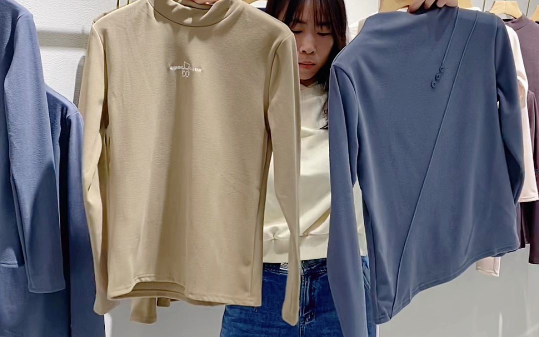 冬季舒涵双面德绒打底衫女装折扣服装尾货