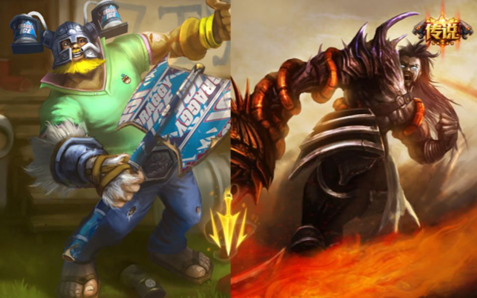 (lol神单)蛮王vs奥拉夫,弗雷尔卓德男人从不畏惧濒死的战斗