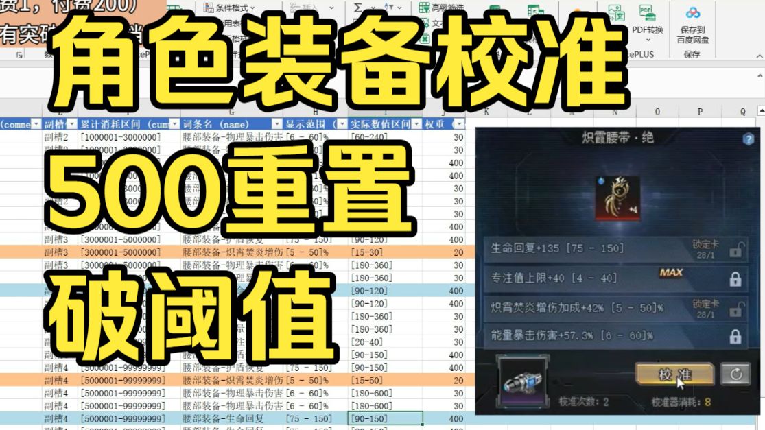 【生死狙击】角色装备校准:2万校准破阈值,4档属性分区间