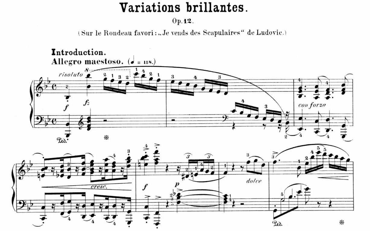 [图]【钢琴】肖邦 - 辉煌变奏曲 Op.12（齐夫拉演奏） Chopin - Variations brillantes Op. 12 [Cziffra]