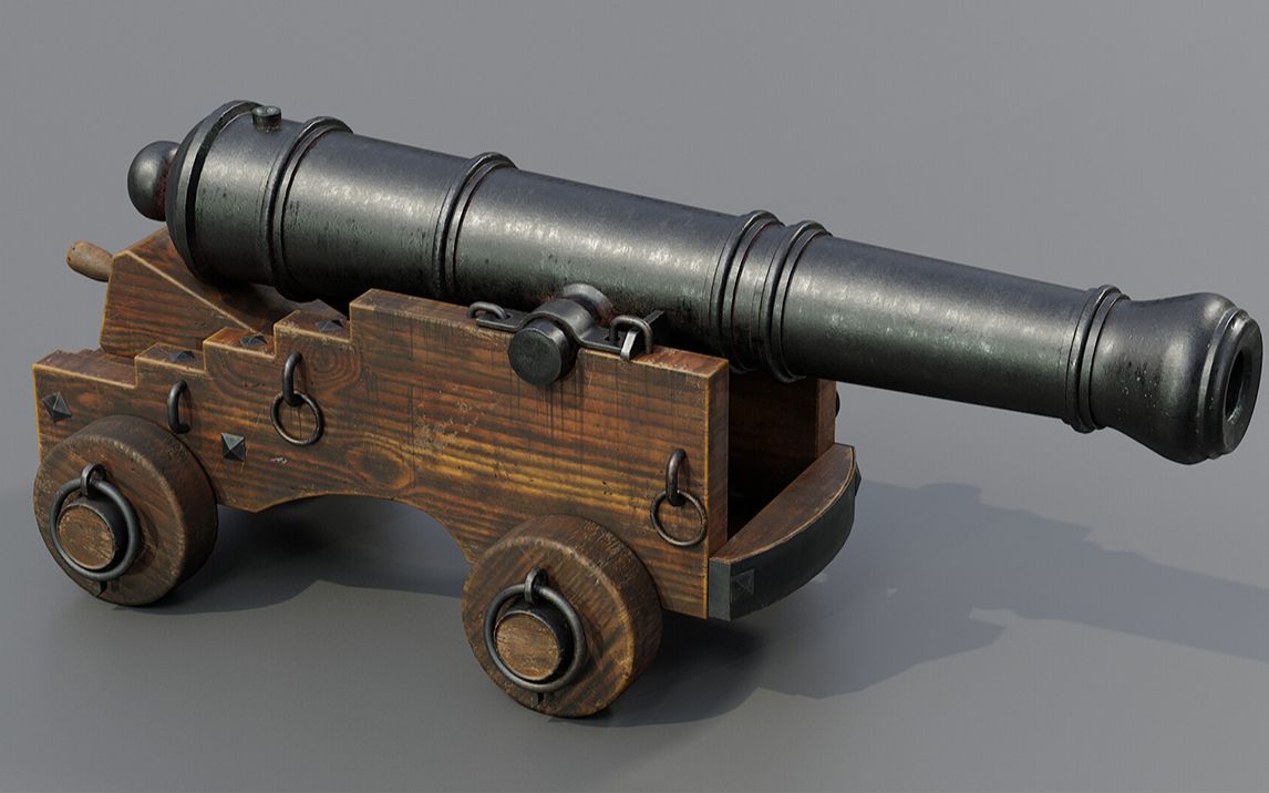 还原教学复古大炮!3dmax布线卡线制作,零基础必学场景建模